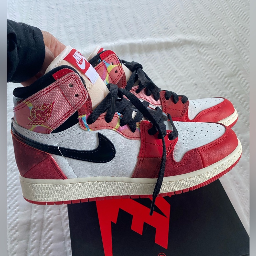 Nike Air Jordan Red and White High-Tops (Spider-Man)
